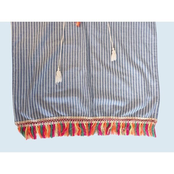 ENTRO Boho Fringe Tassel Tunic Cover-Up Top Shirt Size LG - Picture 4 of 8